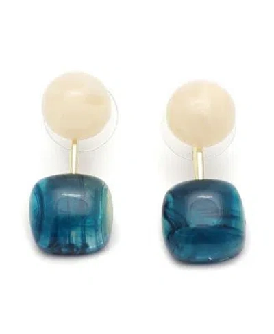Sohi Womens Blue Stone Drop Earrings