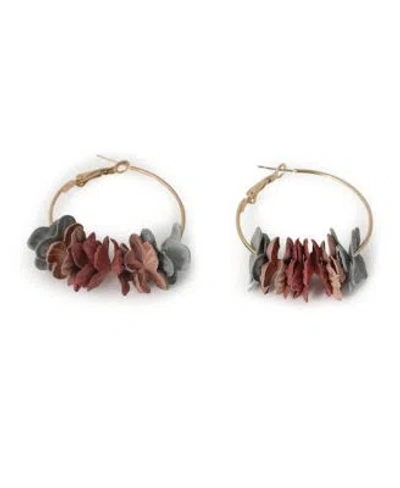 Sohi Womens Flora Hoop Earrings