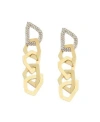 Sohi Womens Gold Link Drop Earrings