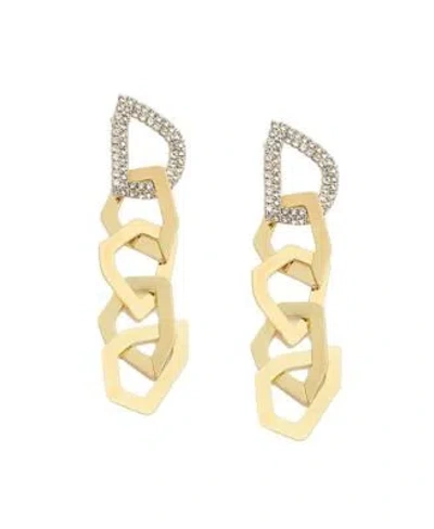 Sohi Womens Gold Link Drop Earrings