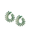 Sohi Womens Green Wreath Drop Earrings