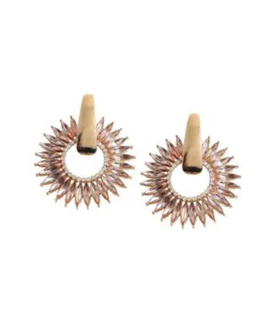 Sohi Womens Red Celestrial Drop Earrings