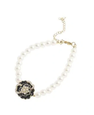 Sohi Womens Silver Rose Strand Bracelet