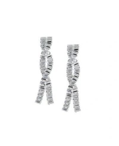 Sohi Womens Silver Twisted Drop Earrings