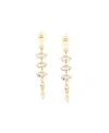 Sohi Womens White Sleek Drop Earrings In Gold