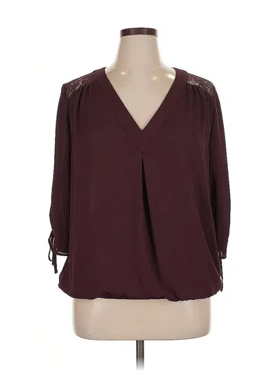 Pre-owned Soho 3/4 Sleeve Blouse In Burgundy
