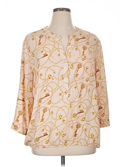 Pre-owned Soho 3/4 Sleeve Blouse In Gold