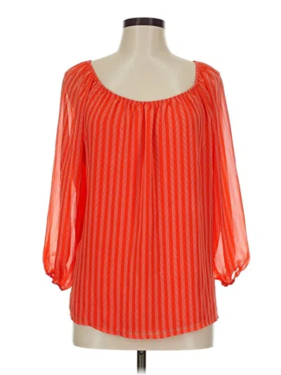 Pre-owned Soho 3/4 Sleeve Blouse In Orange