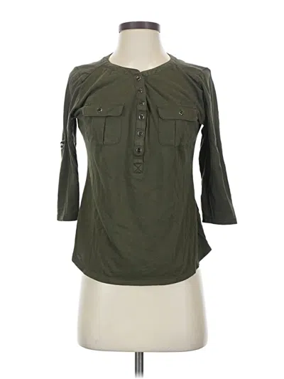 Pre-owned Soho 3/4 Sleeve Button Down Shirt In Green