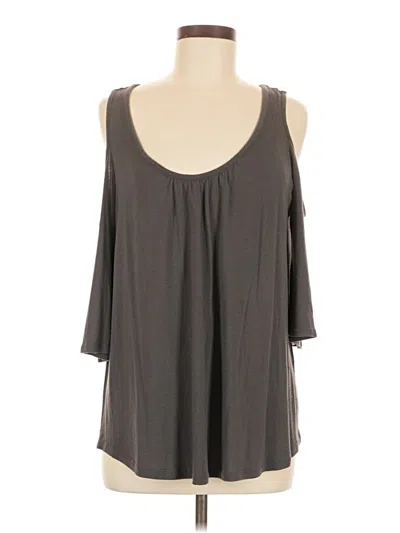 Pre-owned Soho 3/4 Sleeve Top Gray Cold Shoulder Neckline Tops