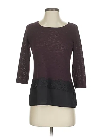 Pre-owned Soho 3/4 Sleeve Top Purple Boatneck Tops