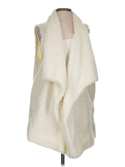 Pre-owned Soho Apparel Ltd Faux Fur Vest In Ivory