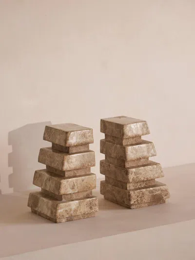 Soho Home Alderman Emperador Bookends In Brown