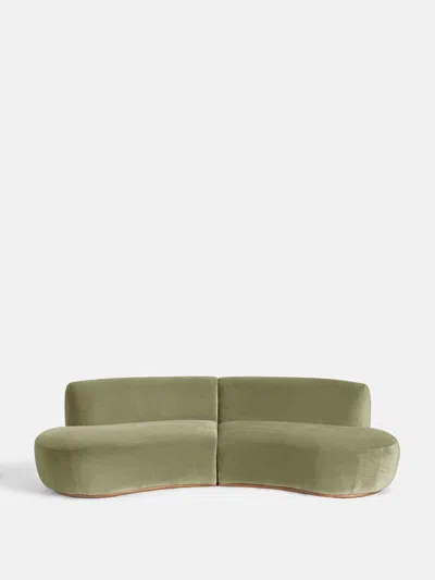 Soho Home Aline Serpentine Sectional Sofa In Green