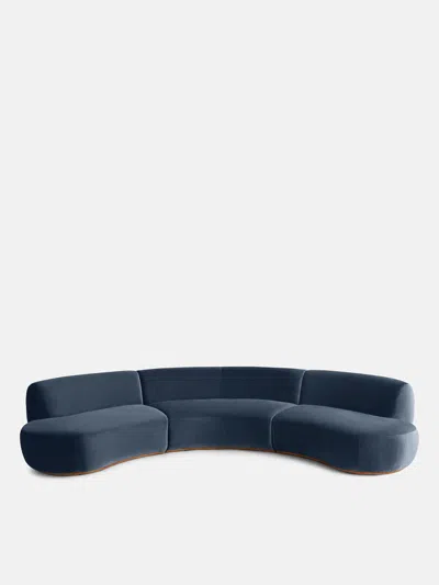 Soho Home Aline Serpentine Sectional Sofa In Grey Blue