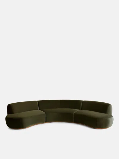 Soho Home Aline Serpentine Sectional Sofa In Olive
