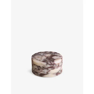 Soho Home Anson Marble Set Of Four Coasters Grey In Brown