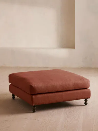 Soho Home Audrey Square Ottoman In Burgundy