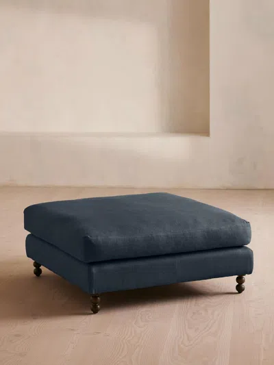 Soho Home Audrey Square Ottoman In Blue