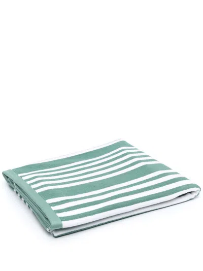 Soho Home Green And White House Pool Striped Towel