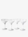 Soho Home Barwell Diamond-cut Crystal Champagne Coupe Glasses Set Of Four