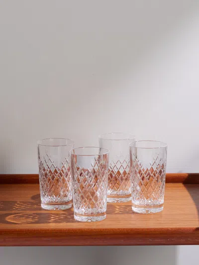 Soho Home Barwell Set Of Four Crystal Highball Glasses In Transparent