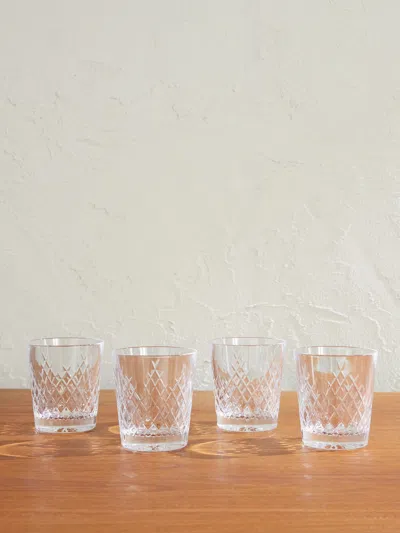 Soho Home Barwell Set Of Four Crystal Rocks Glasses In Transparent