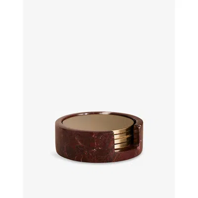 Soho Home Brass Coasters And Marble Holder Set Of Four