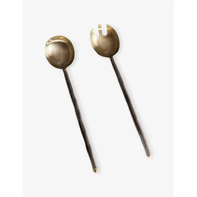 Soho Home Bronze Brown Stanton Brass Servers Salad Servers