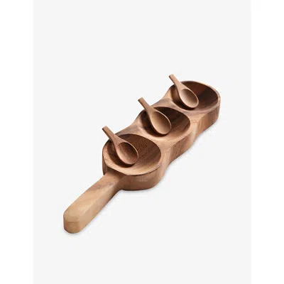Soho Home Brown Gava Trio Acacia Wood Server