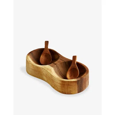 Soho Home Brown Gava Wooden Salt Cellar