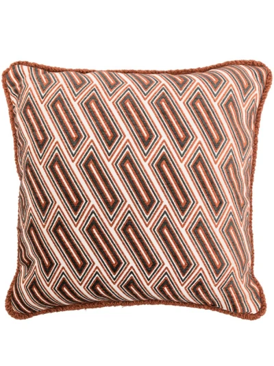 Soho Home Brown Vende Geometric Jacquard Cushion