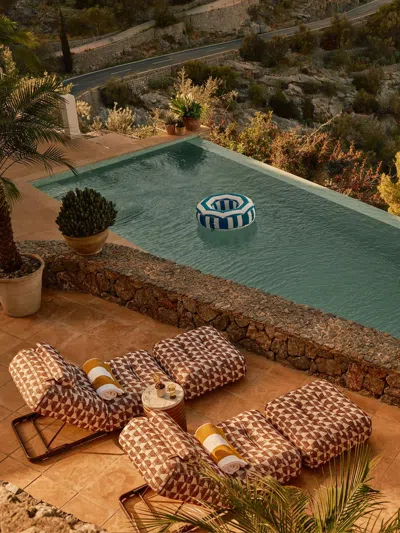 Soho Home Celia Outdoor Sunlounger In Brown