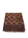 Soho Home Erin Geometric-pattern Fringed Throw In Brown