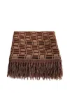 Soho Home Erin Geometric-pattern Fringed Throw In Brown