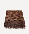 Soho Home Erin Geometric-pattern Fringed Throw In Brown