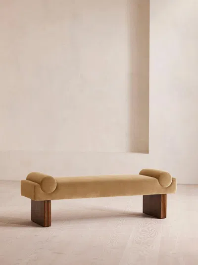 Soho Home Esther Bench Velvet In Brown