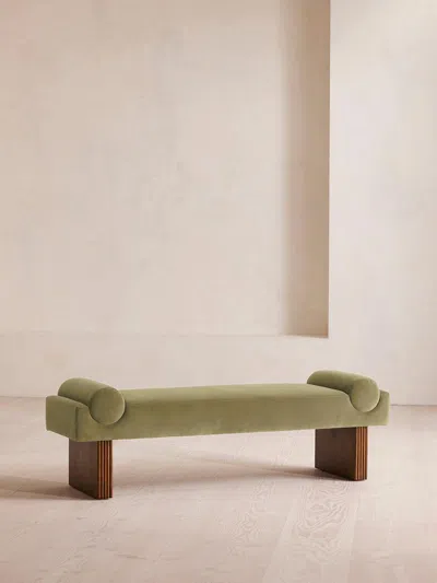 Soho Home Esther Bench Velvet In Green