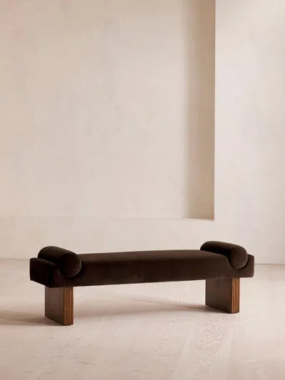 Soho Home Esther Bench Velvet In Brown