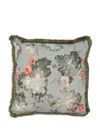 Soho Home Floral-print Linen Cushion In Gray