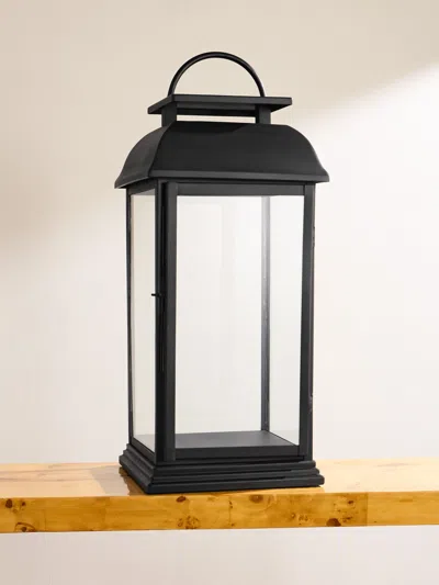 Soho Home Fulton Metal And Glass Lantern In Black