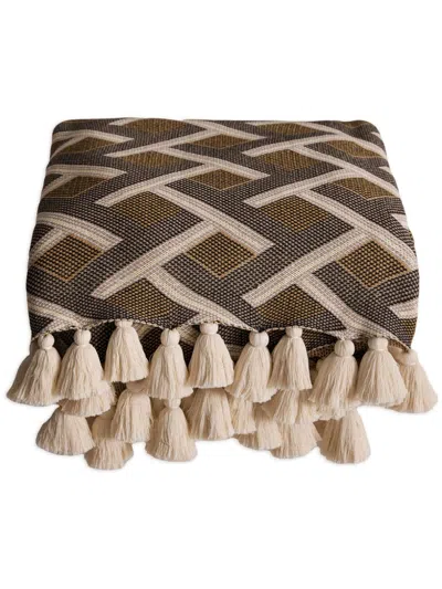 Soho Home Geometric Intarsia Blanket In Green
