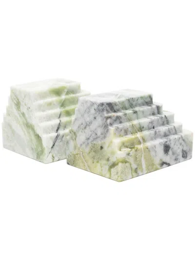 Soho Home Lola Marble Bookends In Green