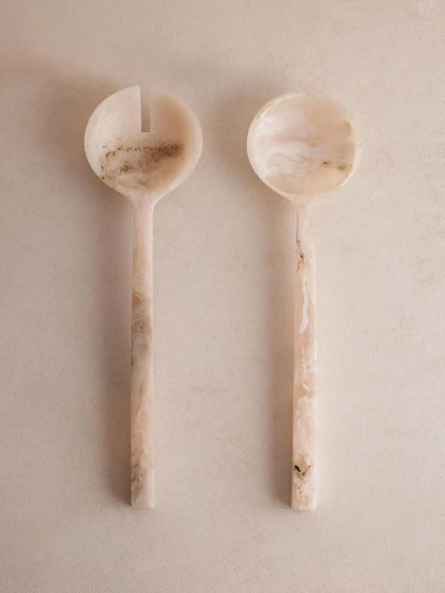 Soho Home Henrietta Resin Salad Servers In White