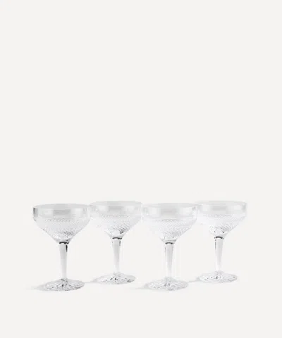 Soho Home Set Of 4 Huxley Champagne Coupes In Clear