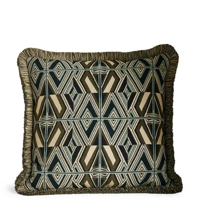 Soho Home Jacquard Aspen Square Cushion In Green