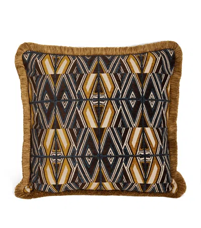 Soho Home Jacquard Aspen Square Cushion In Yellow