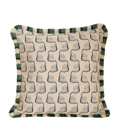 Soho Home Jacquard Theron Cushion In Green
