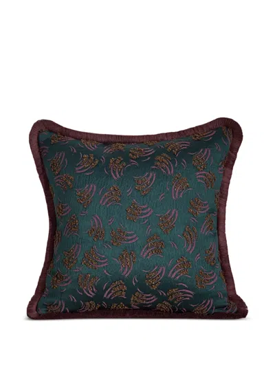 Soho Home Jago Fringed Square Cushion In Blue