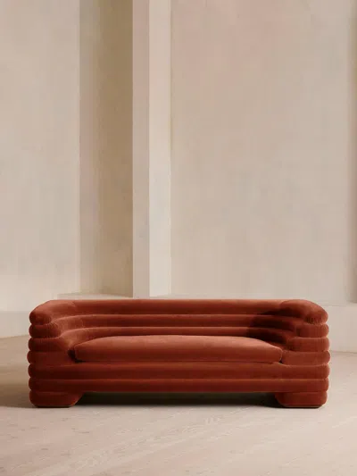 Soho Home Laura Three Seater Sofa In Red